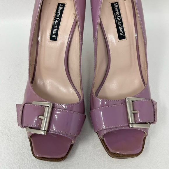 Alberto Guardiani Purple Patent Leather with buckle, Open toe Heels Size EU 36.5 - Picture 5 of 16